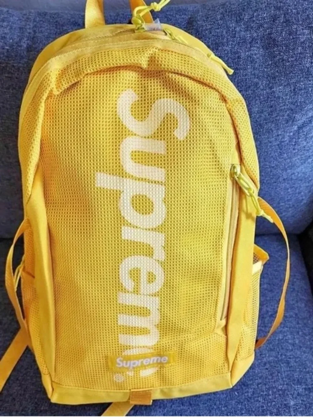 Sup Yellow Mesh Backpack for Men